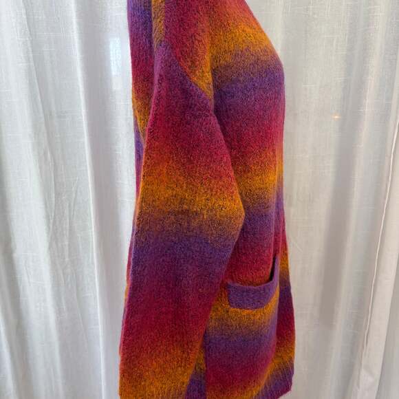 OMBRE CARDIGAN - OMBRE PINK/PURPLE/YELLOW – - Picture 3 of 4